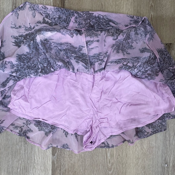 NWT Urban Outfitters Ciara Lilac Purple Farm Printed Mini Ruffle Skort Skirt - Picture 13 of 16